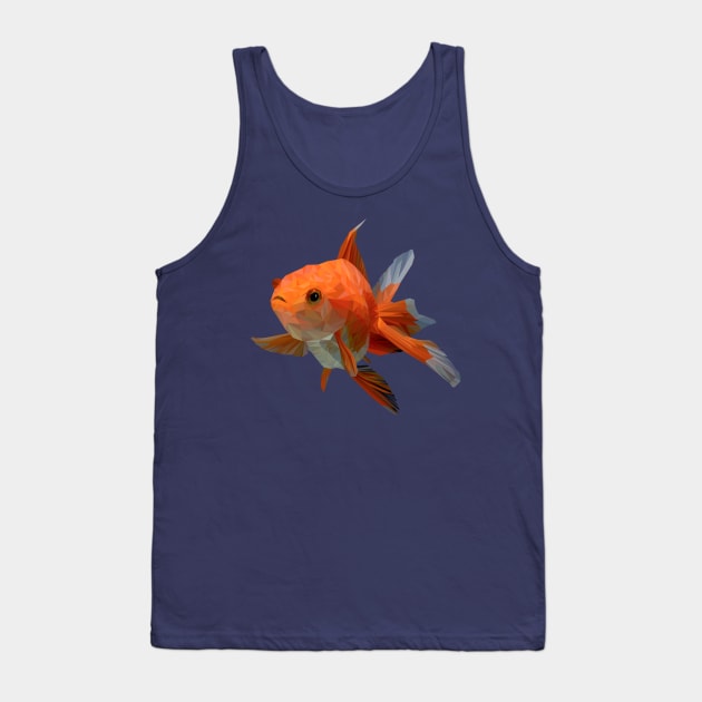 Low polygon Art of golden fish Tank Top by Lewzy Design